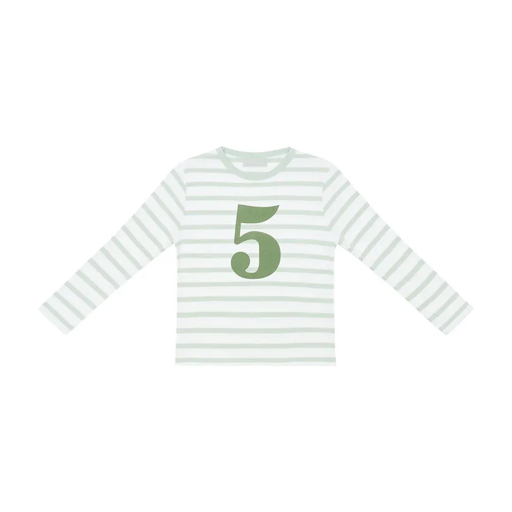 Bob & Blossom: Powder Blue & White Striped Number T-Shirt