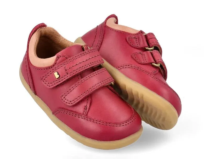 Bobux: Step-Up Timber Low Velcro Trainers - Cranberry