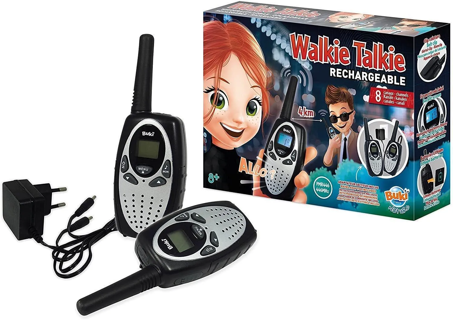 BUKI France TW02 Walkie-Talkies Rechargeable