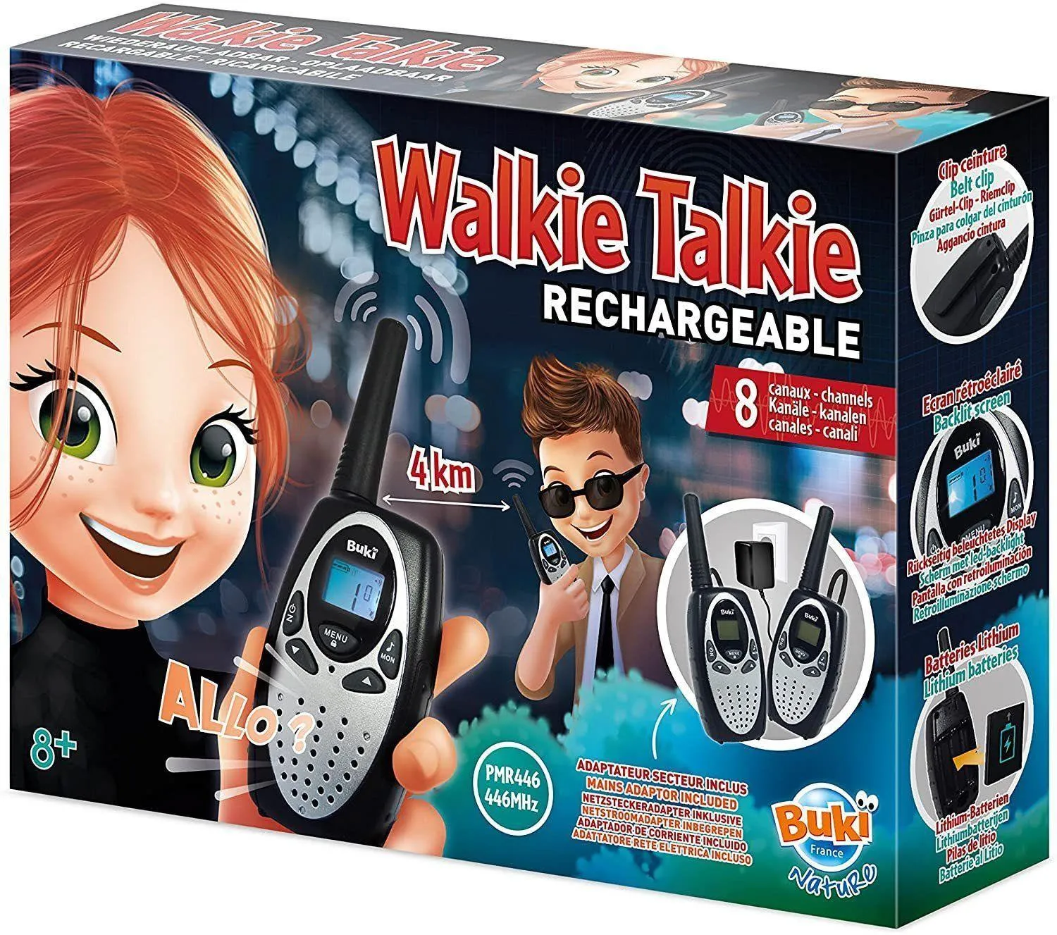 BUKI France TW02 Walkie-Talkies Rechargeable