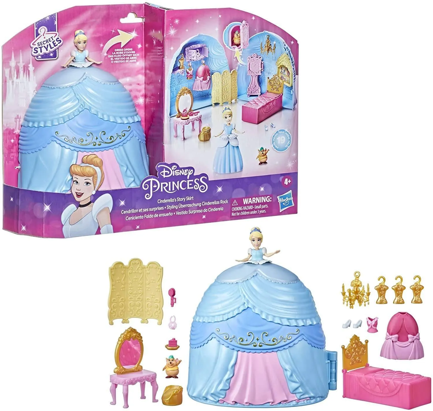 Disney Princess Secret Styles Cinderella Story Skirt Playset