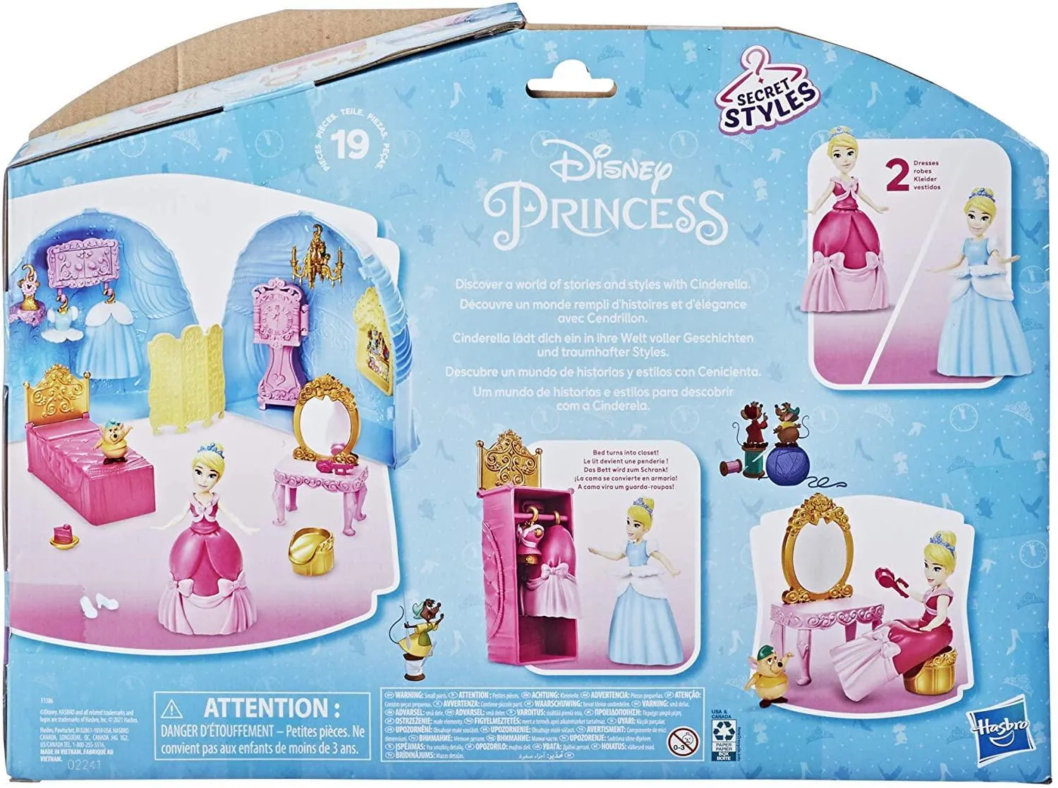 Disney Princess Secret Styles Cinderella Story Skirt Playset