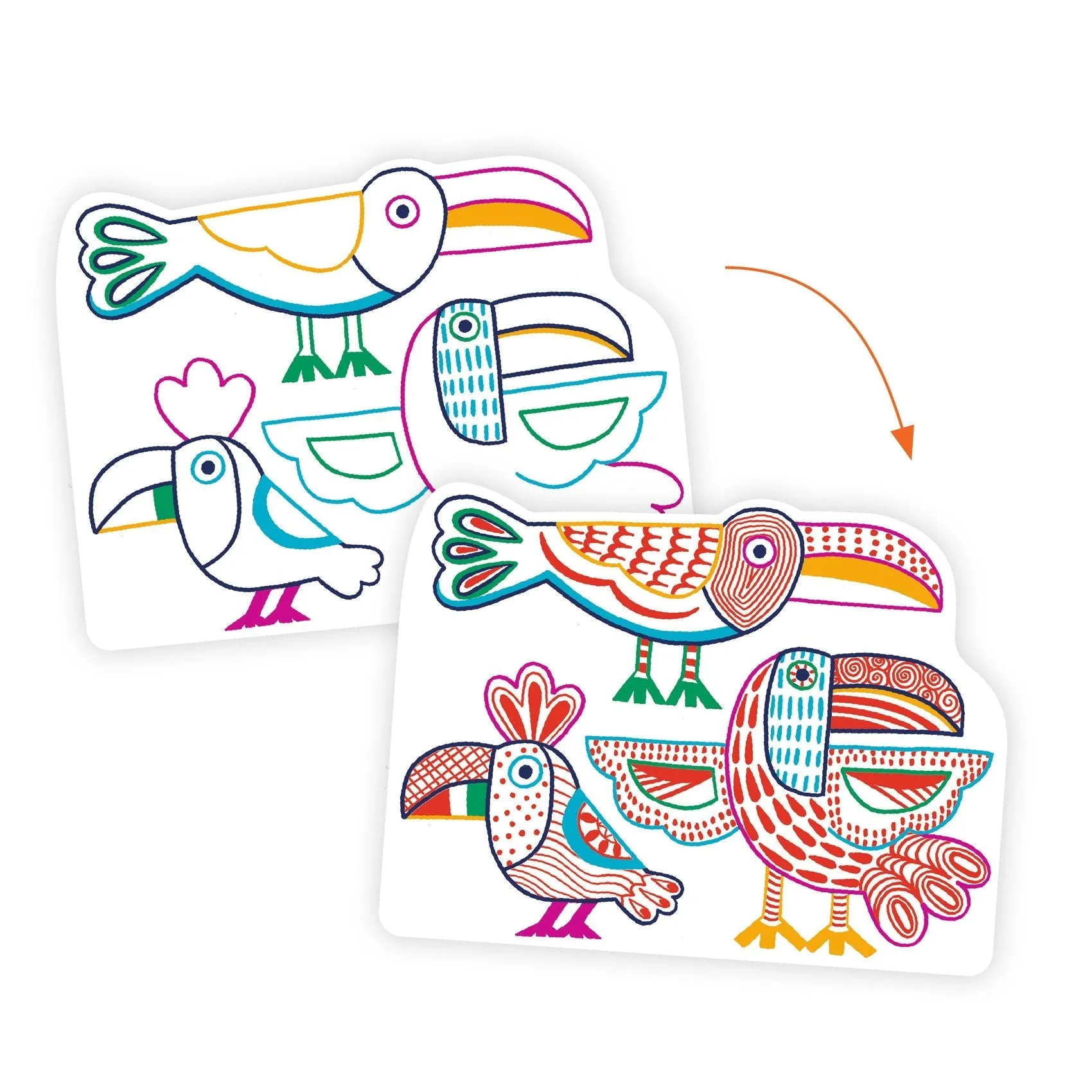 Djeco: Colour Reveal Pictures - Wild Families