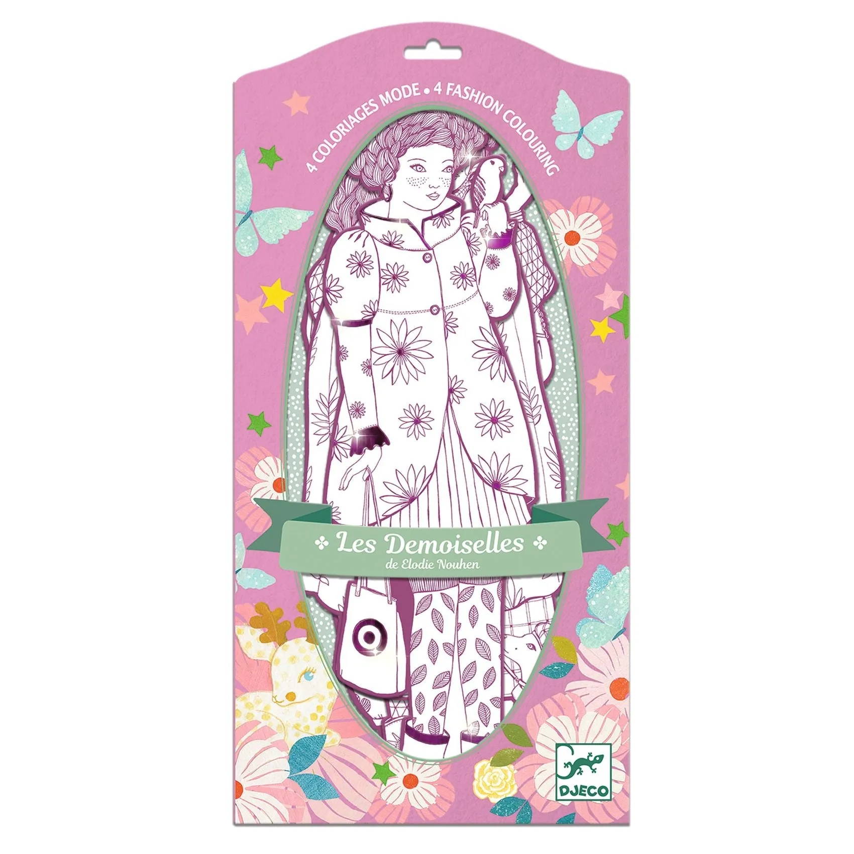 Djeco: Les Demoiselles Colouring Silhouettes - Rosemary & Friends