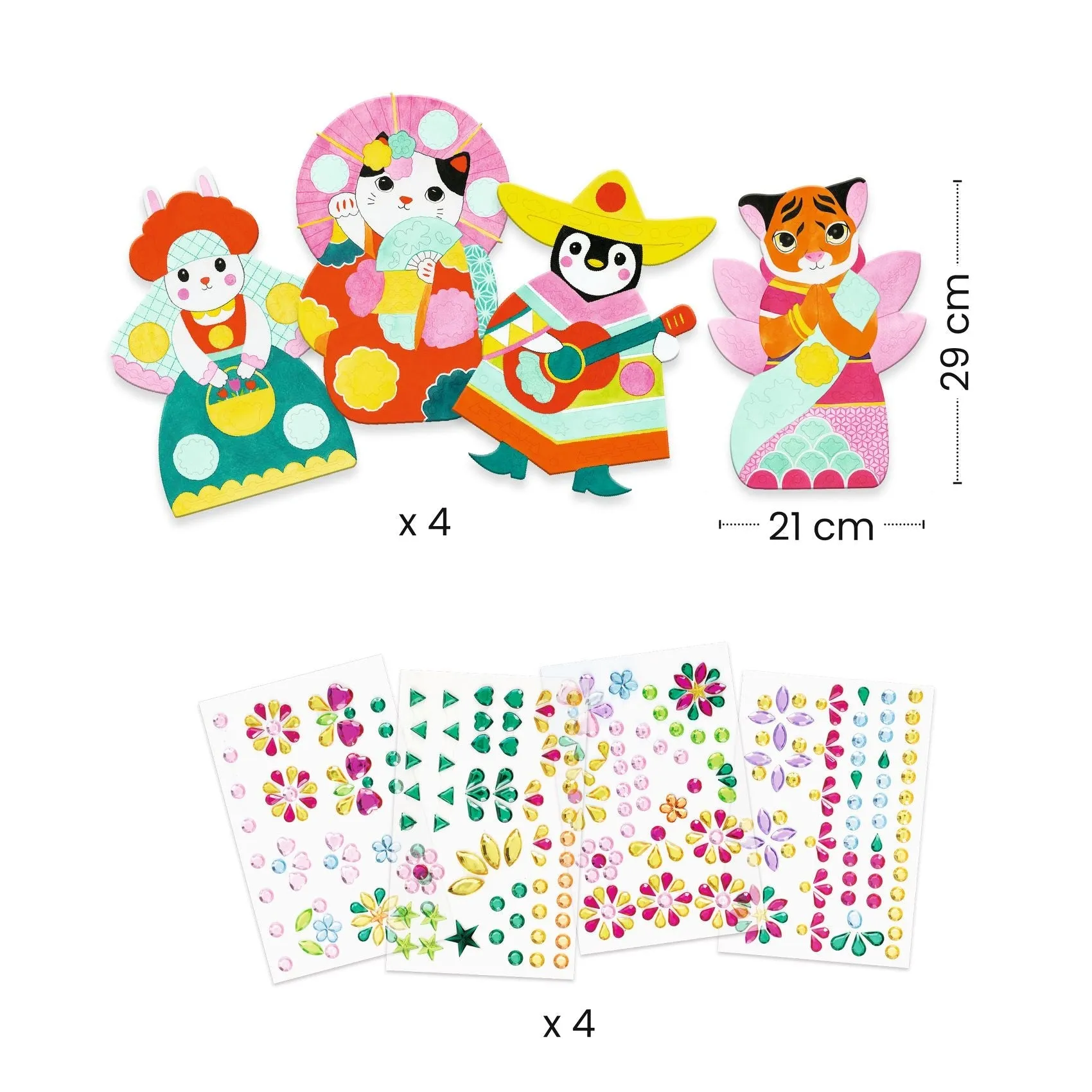 Djeco: Stickers Collage - Rhinestones Animal Creations