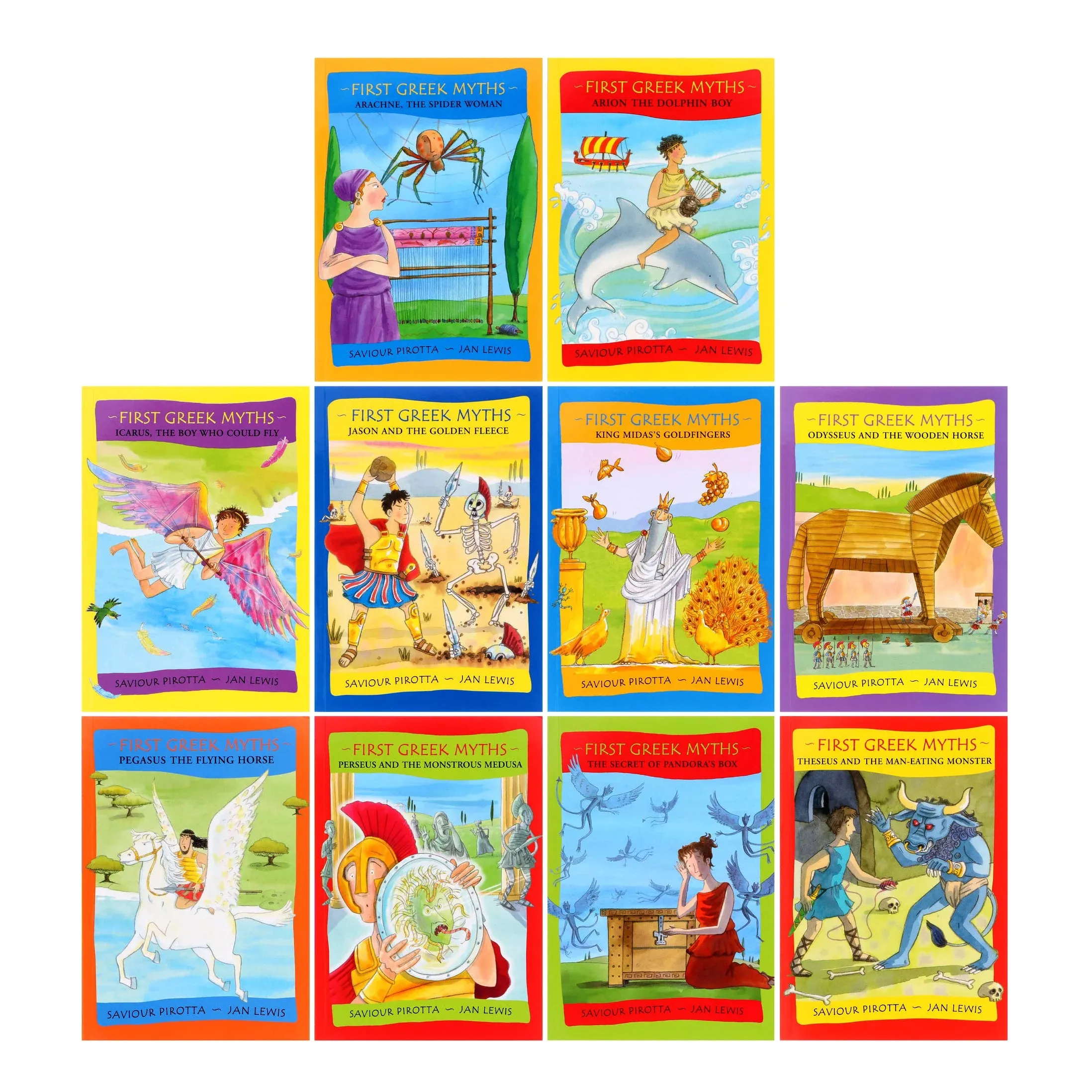 First Greek Myths Series by Saviour Pirotta - Illustrated Book Assortment