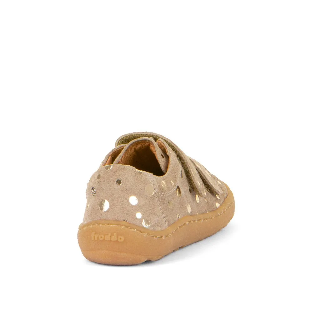 Froddo: Barefoot Double Velcro - Beige / Gold