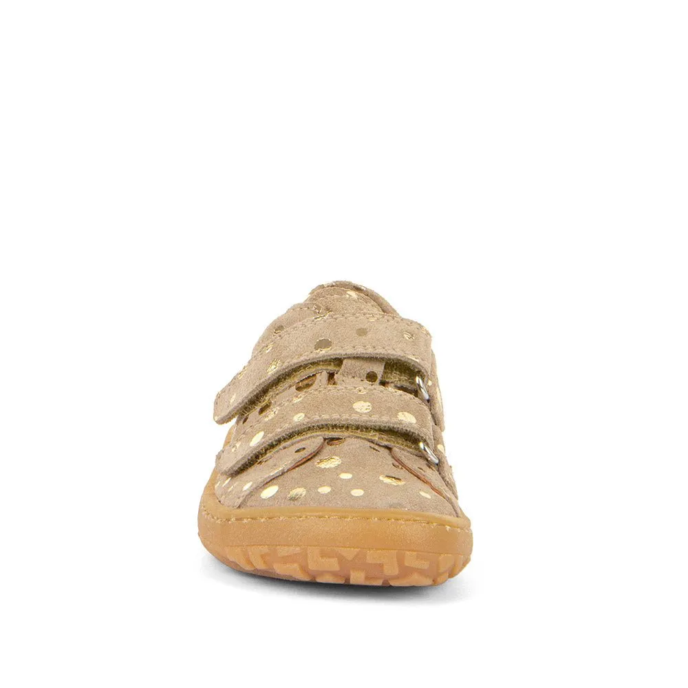 Froddo: Barefoot Double Velcro - Beige / Gold