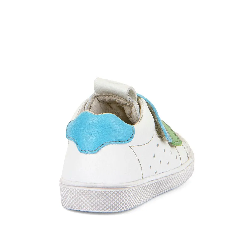 Froddo: Rosario Velcro Trainers - White / Blue & Green Straps