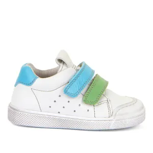 Froddo: Rosario Velcro Trainers - White / Blue & Green Straps