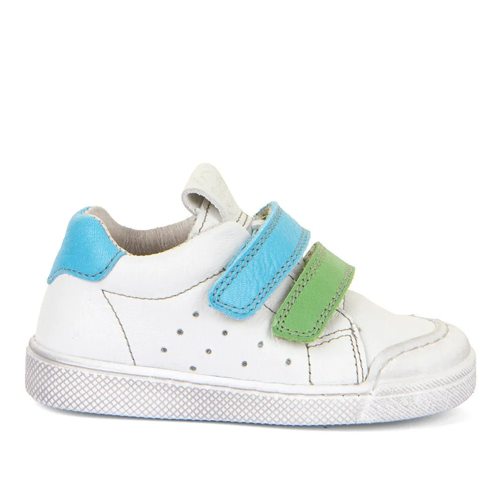 Froddo: Rosario Velcro Trainers - White / Blue & Green Straps