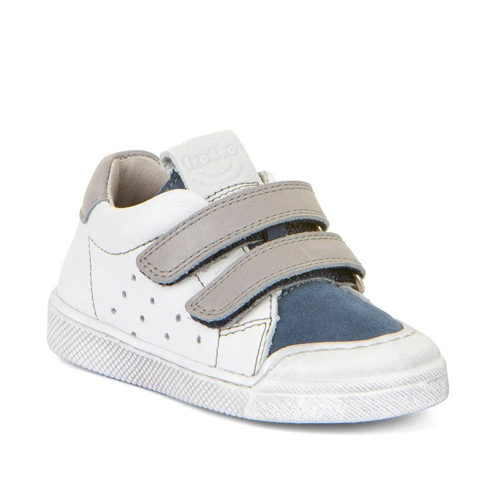 Froddo: Rosario Velcro Trainers - White / Grey Straps