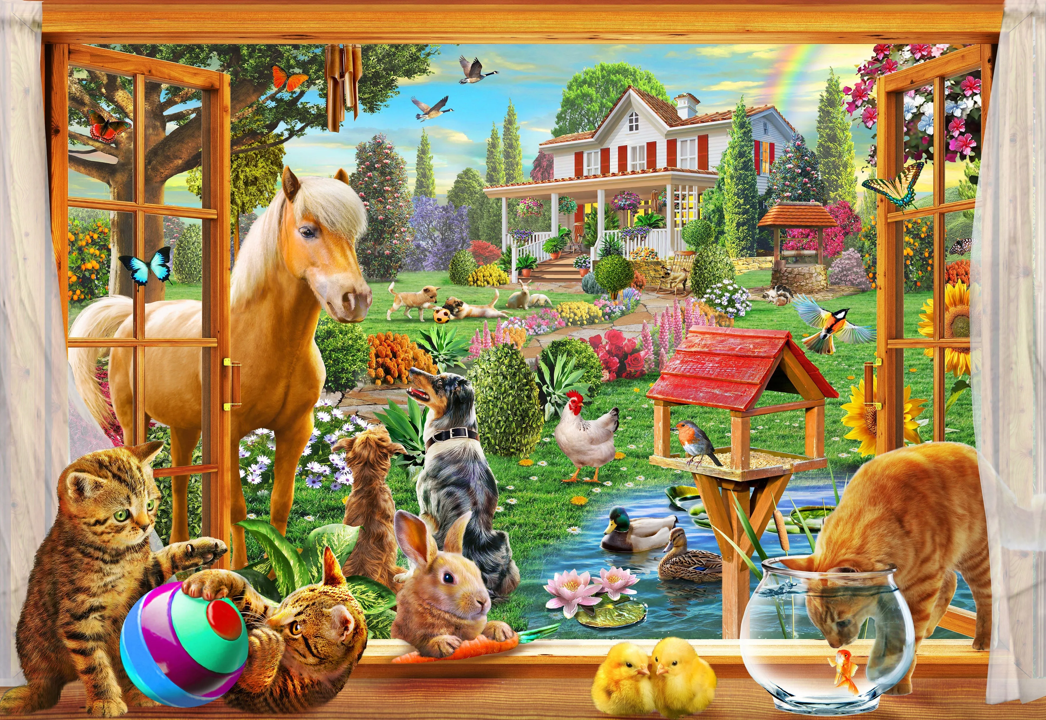 Gallery Series 6 300 Piece Xl Puzzle Animals In The Garden