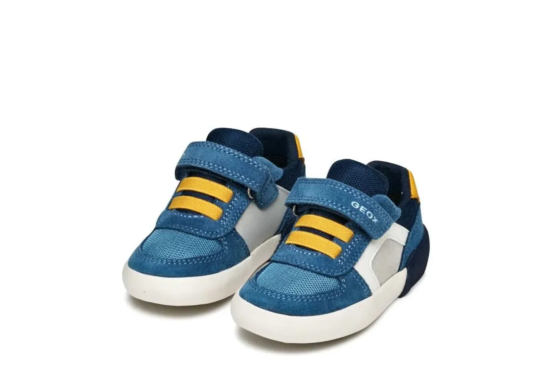 Geox: Gisli Velcro Trainers - Jeans / Yellow