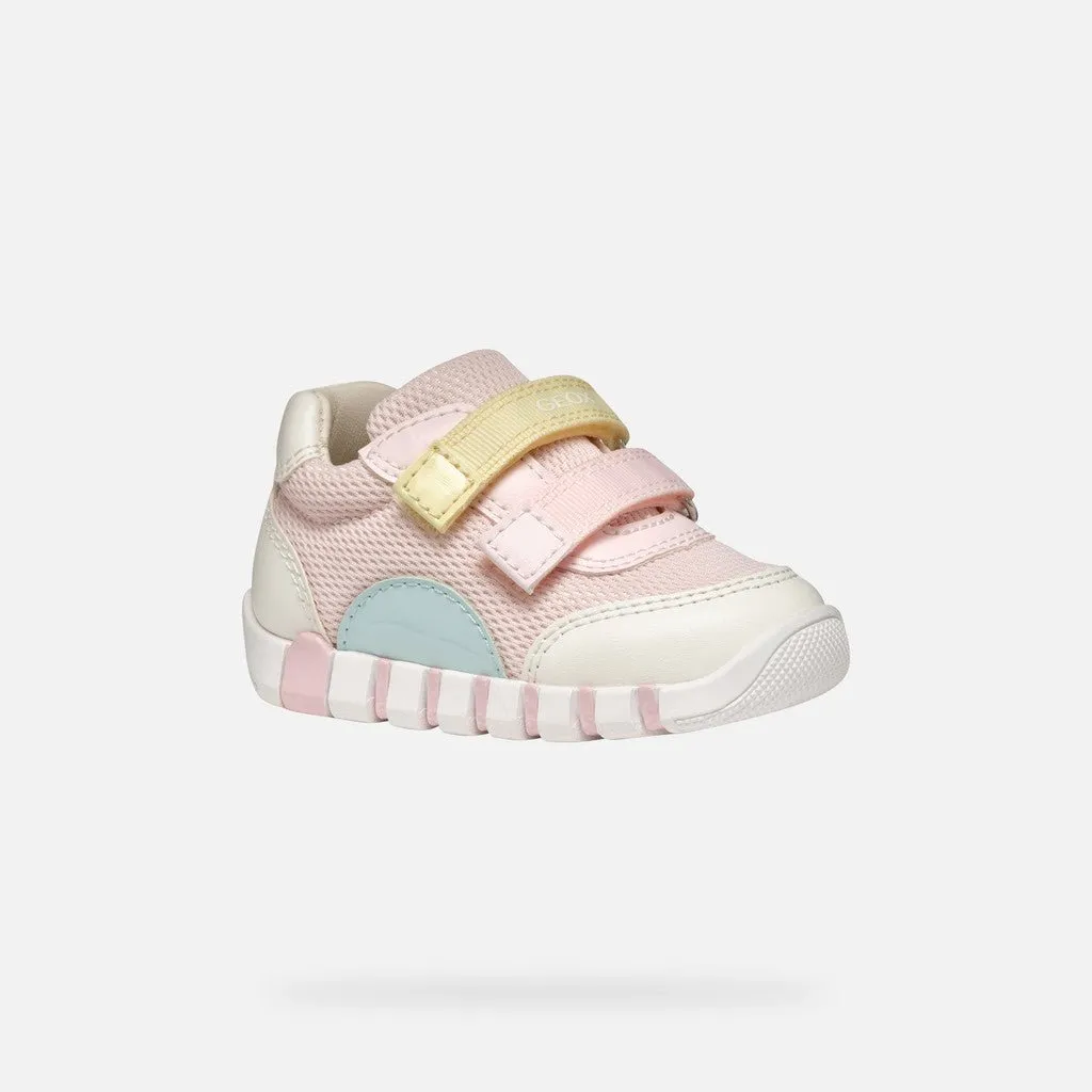 Geox: Iupidoo Velcro Trainers - Pink / Light Yellow