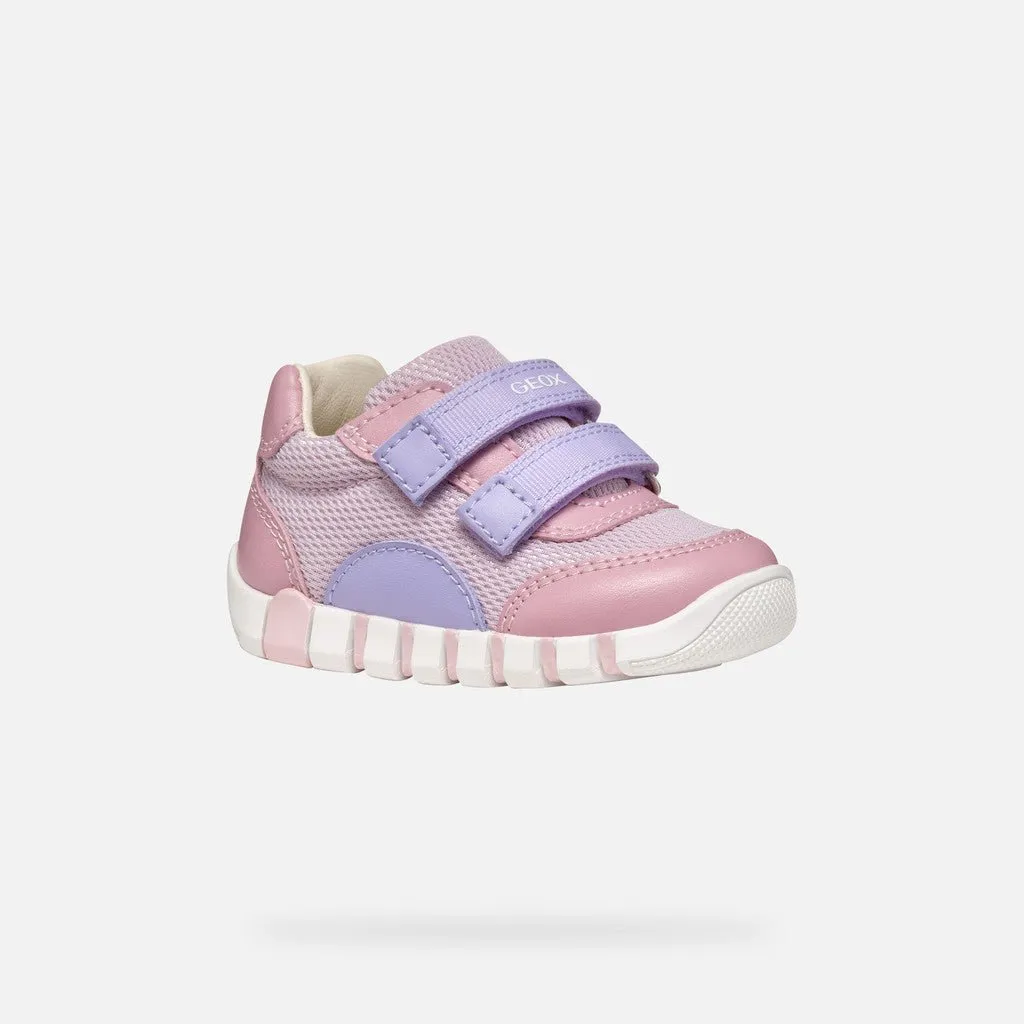 Geox: Iupidoo Velcro Trainers - Rose / Lilac