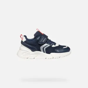Geox: Loftus Velcro Trainers - Navy / Red