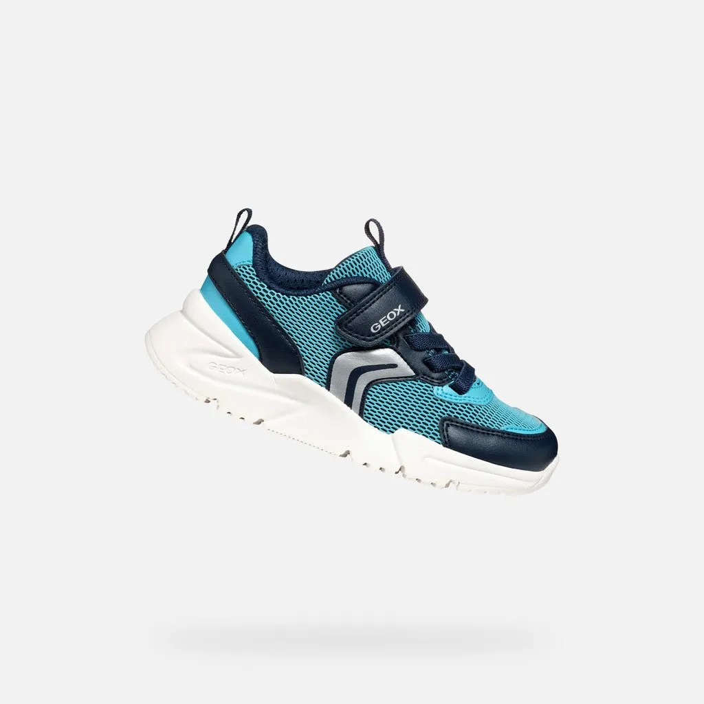 Geox: Loftus Velcro Trainers - Sky / Navy