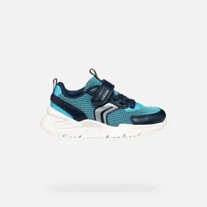 Geox: Loftus Velcro Trainers - Sky / Navy