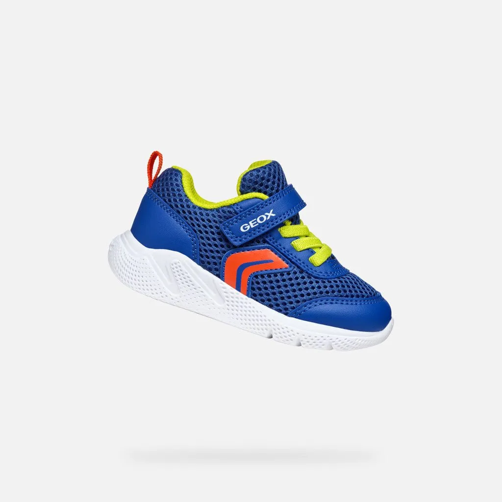 Geox: Sprintye Velcro Trainers - Royal / Red