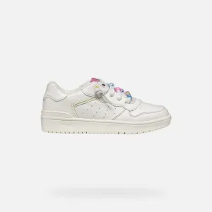 Geox: Washiba Lace Trainers - White / Pink