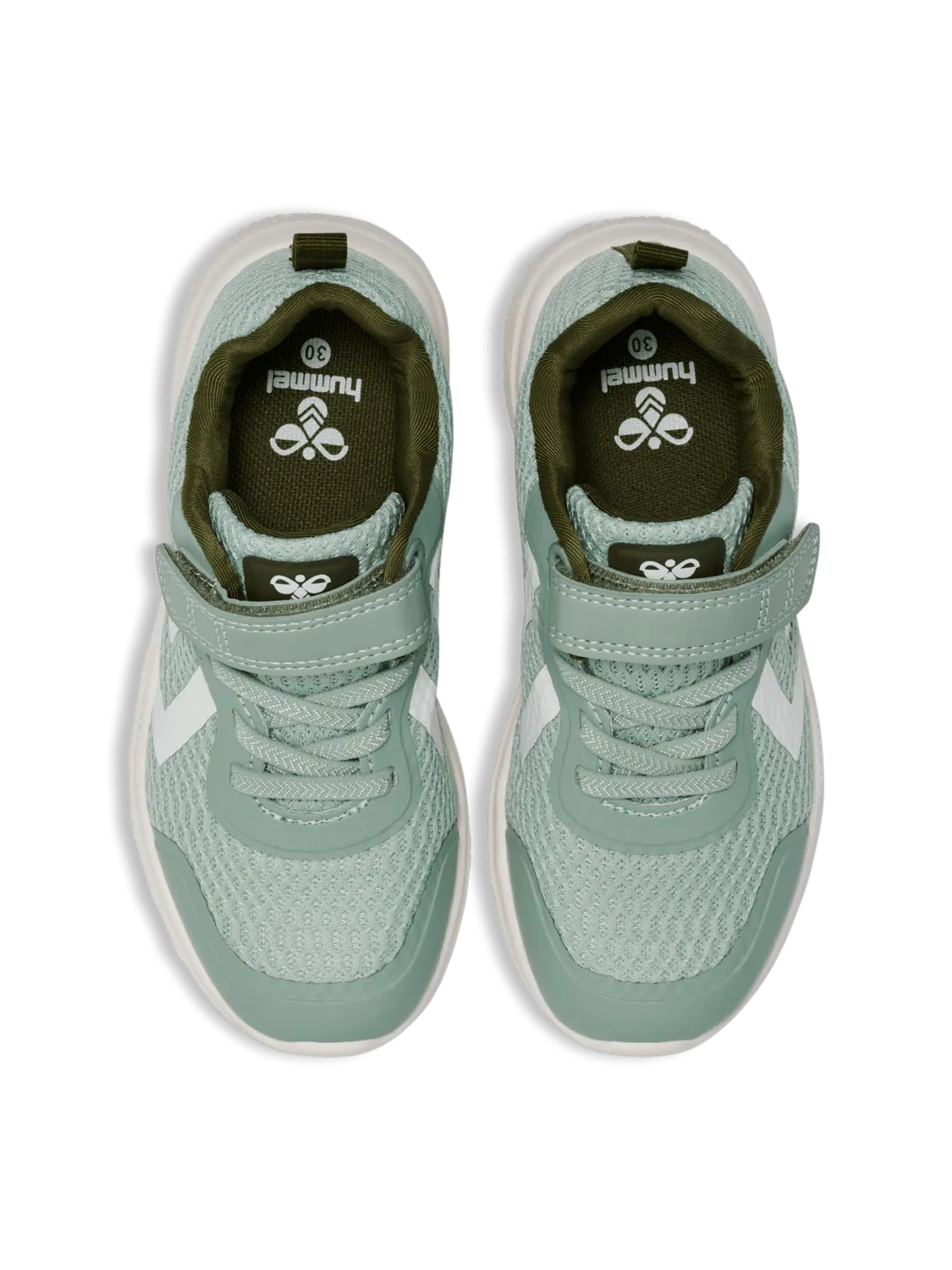 hummel: Actus Recycled Velcro Trainers - Olivine