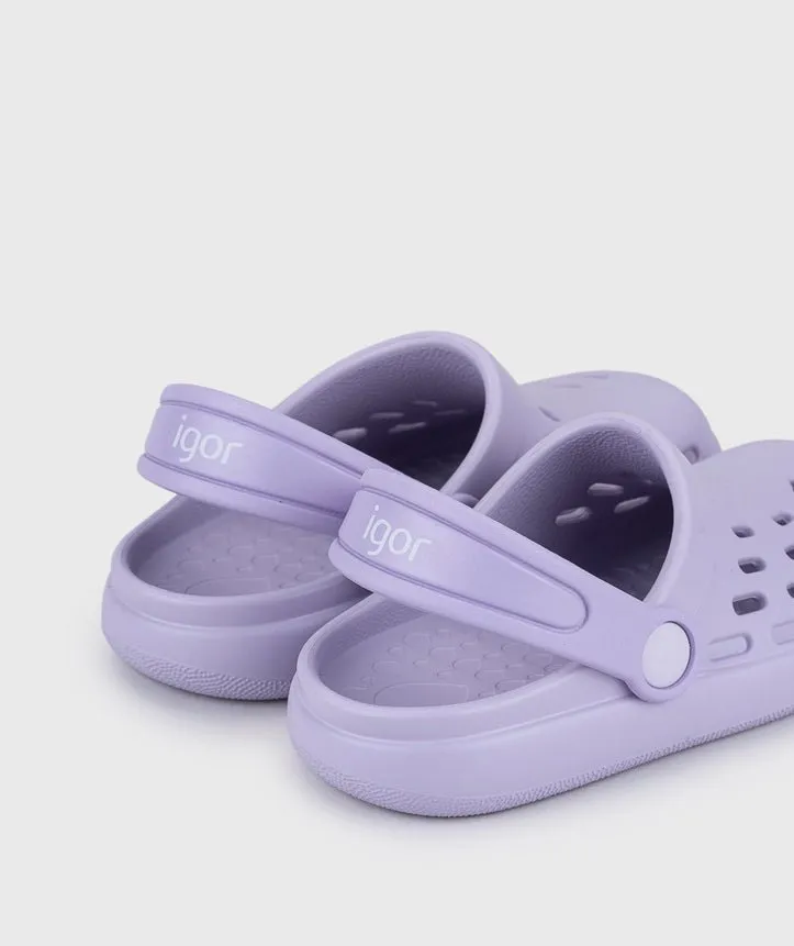 Igor: Sport Kids Slip-On Clogs - Malva Purple