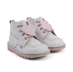 Kickers: Infant Girl's Kick Hi Wave - Leather White
