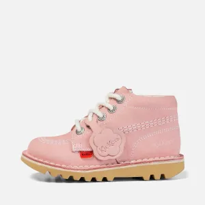 Kickers: Infant Unisex Kick Hi Zip Nubuck Light Pink