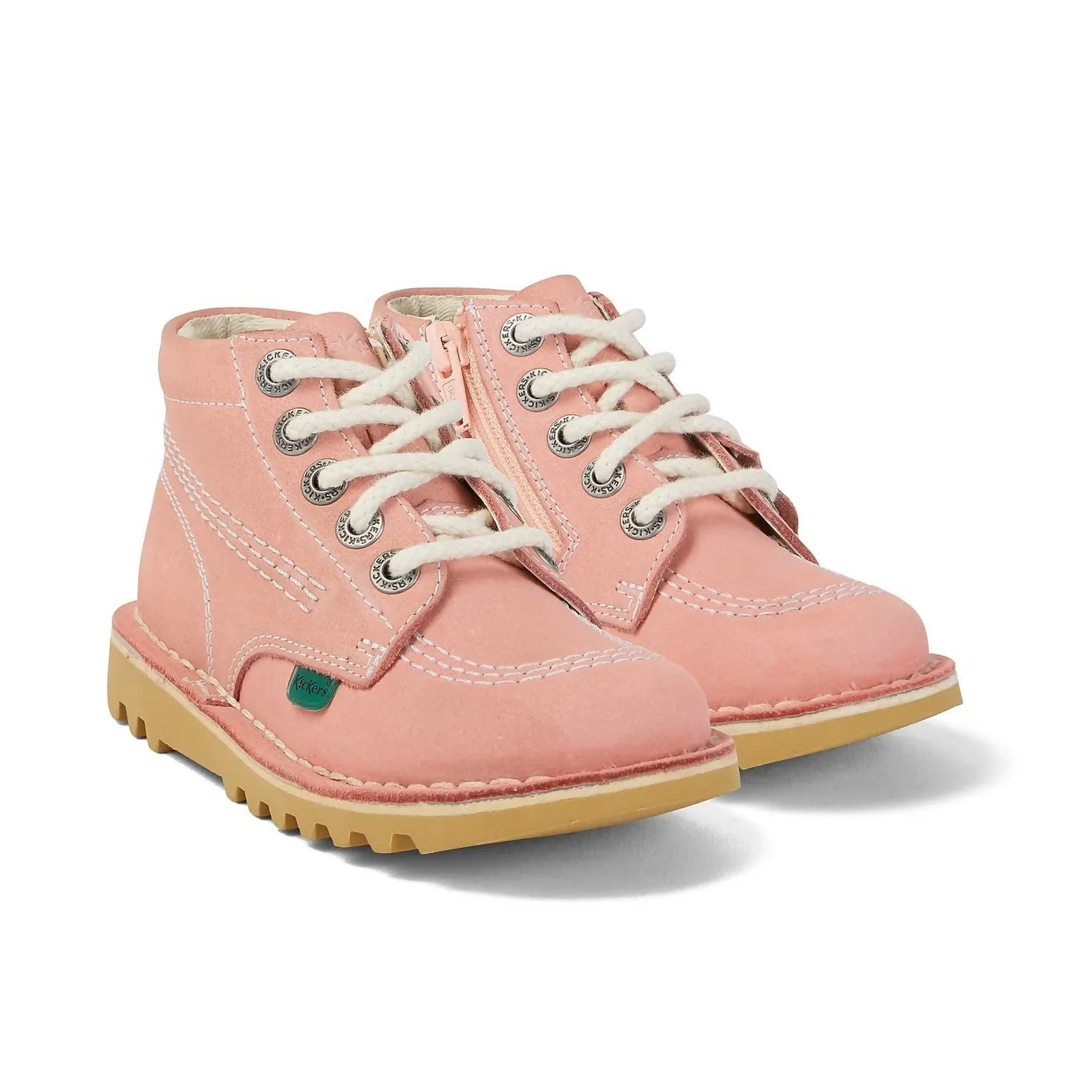 Kickers: Infant Unisex Kick Hi Zip Nubuck Light Pink
