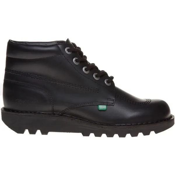Kickers: Kick Hi - Black Leather / Laces
