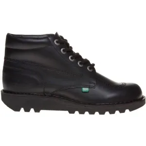 Kickers: Kick Hi - Black Leather / Laces