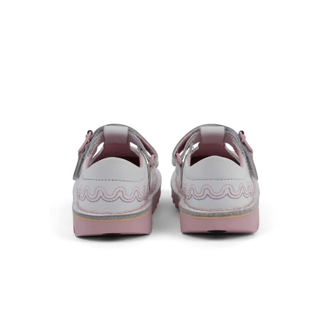 Kickers: T-Bar - Wave - White / Pink
