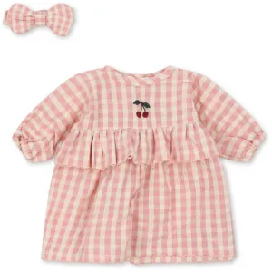 Konges Sløjd Powder Pink Check Doll Clothes Set Gots