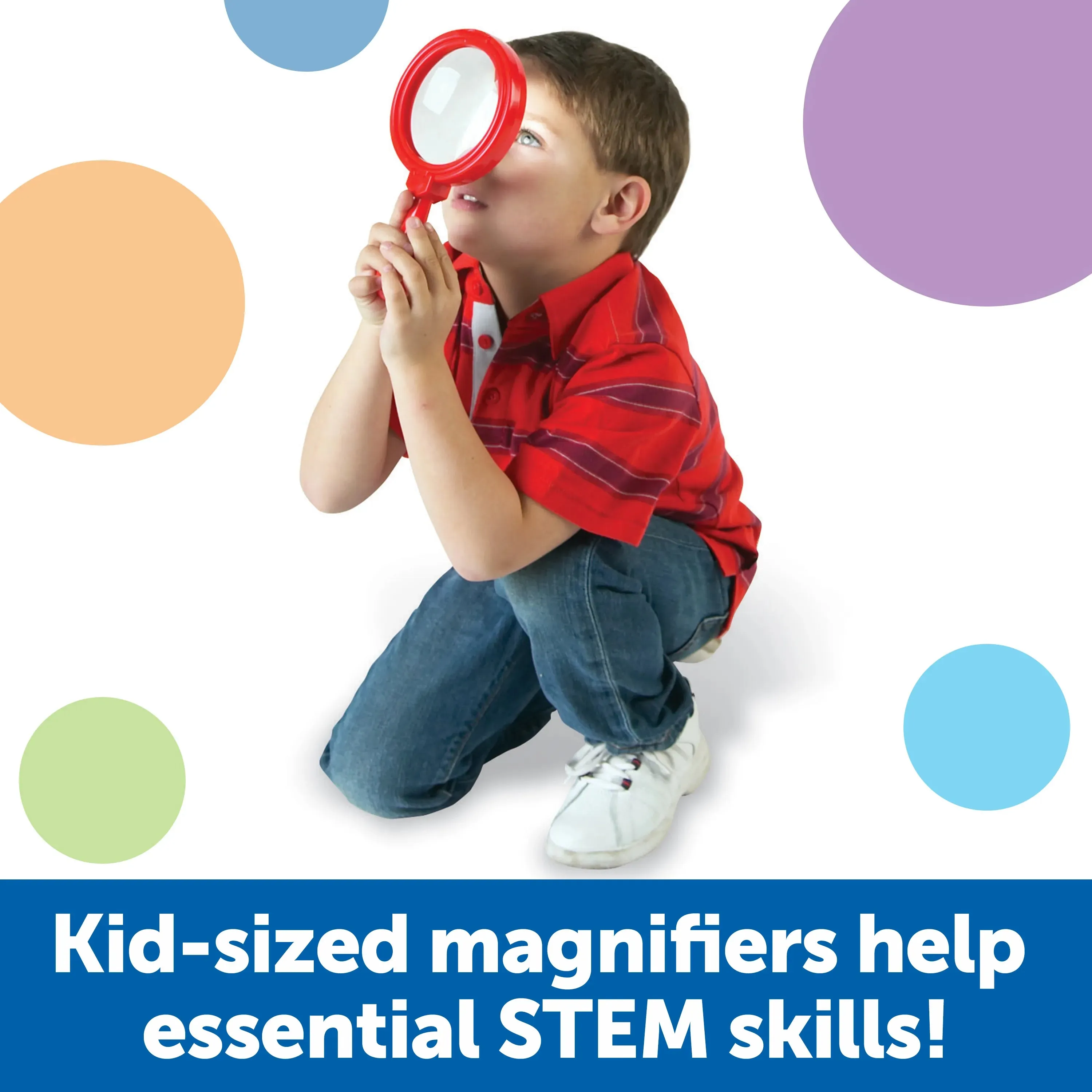 Learning Resources Primary Science Jumbo Magnifiers, Set of 6