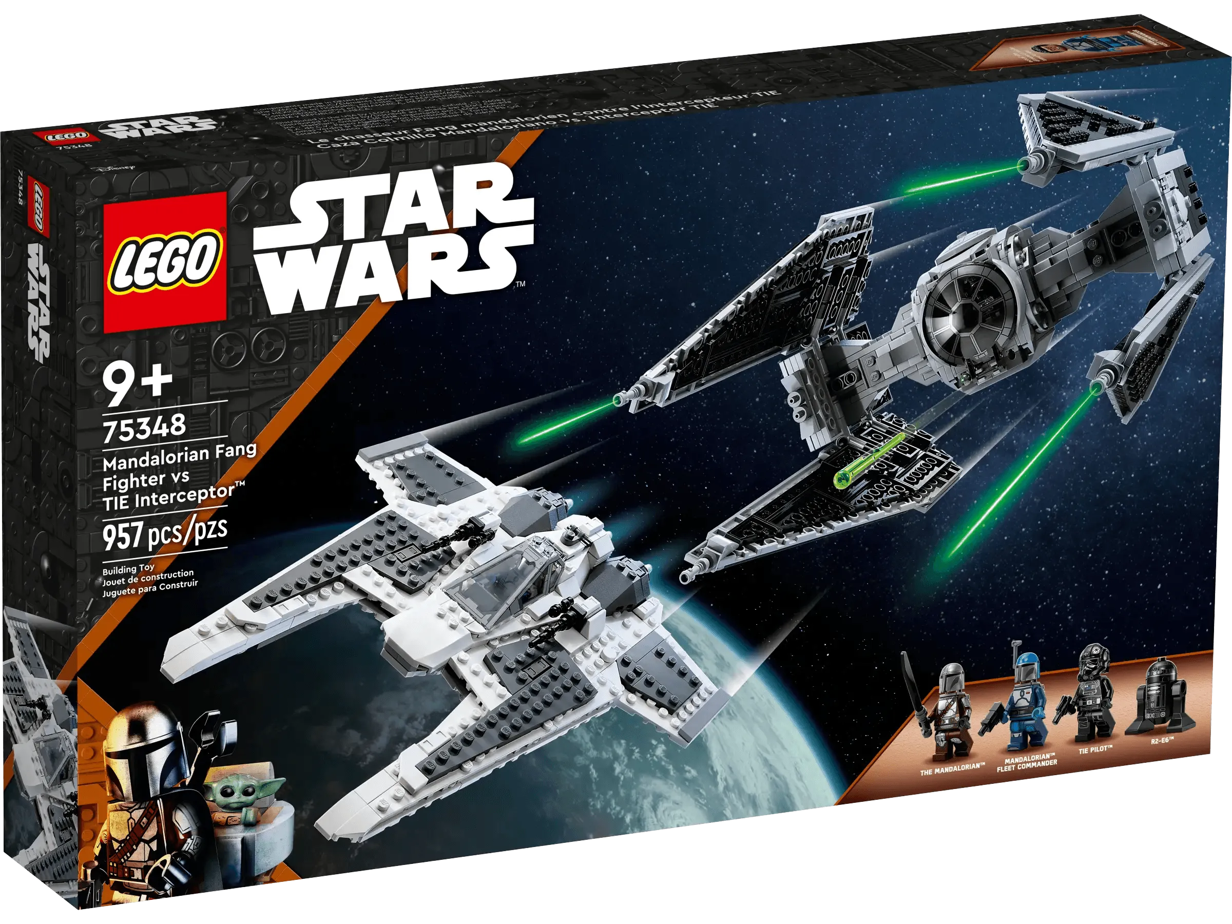 LEGO STAR WARS 75348 Star Wars Mandalorian Fang Fighter vs TIE Interceptor