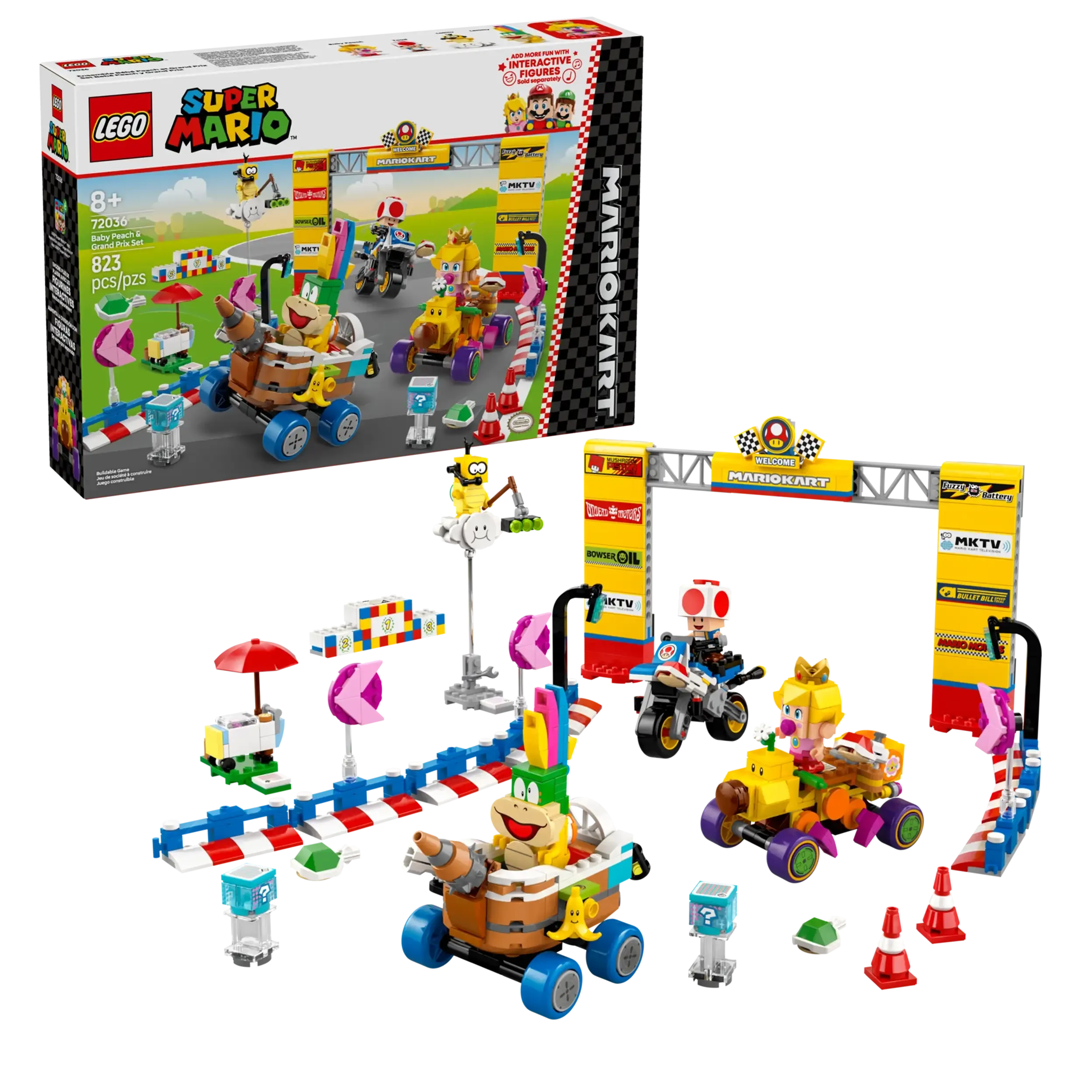 LEGO SUPER MARIO 72036 Mario Kart  Baby Peach & Grand Prix Set