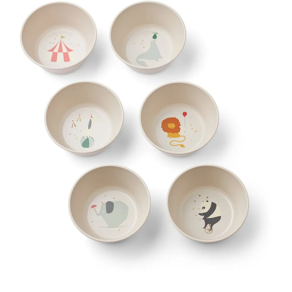 Liewood: Cees Bowl 6-Pack - Circus / Sandy