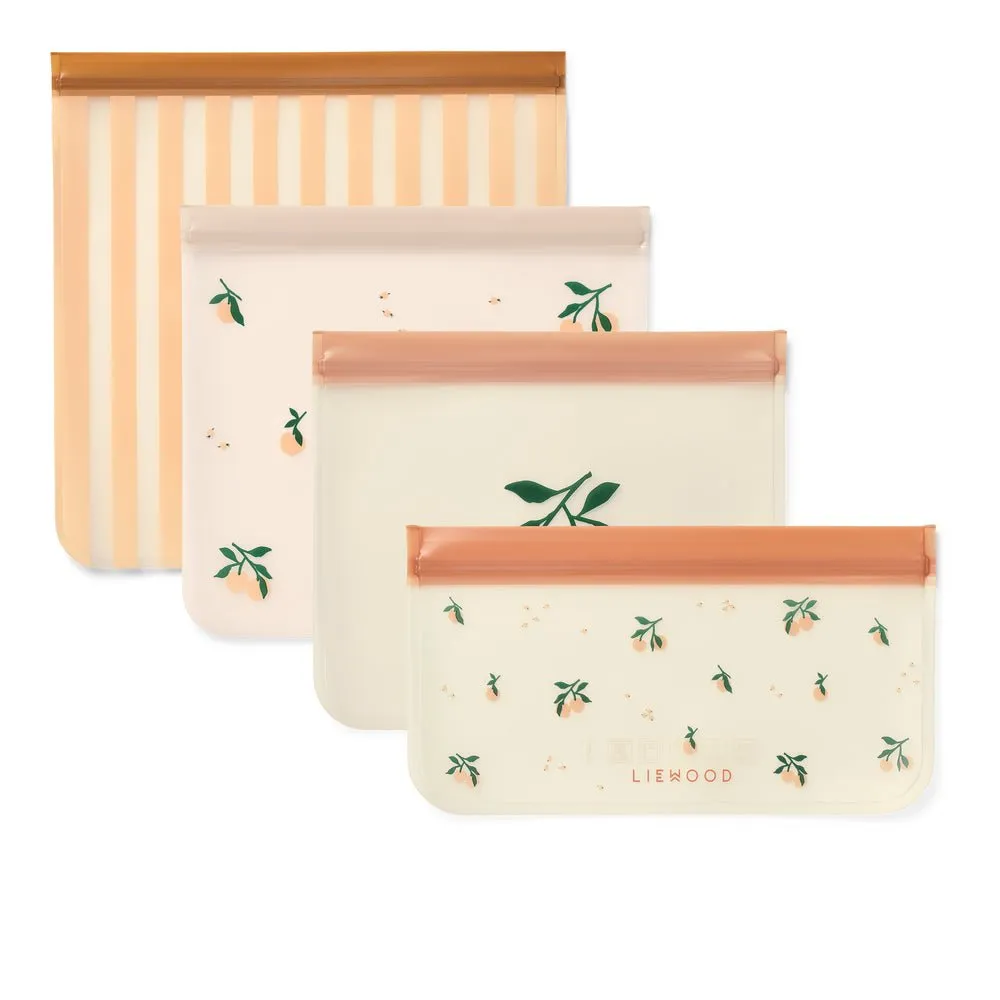 Liewood: Clive Reusable Travel/Storage Bags 4-Pack - Peach / Seashell