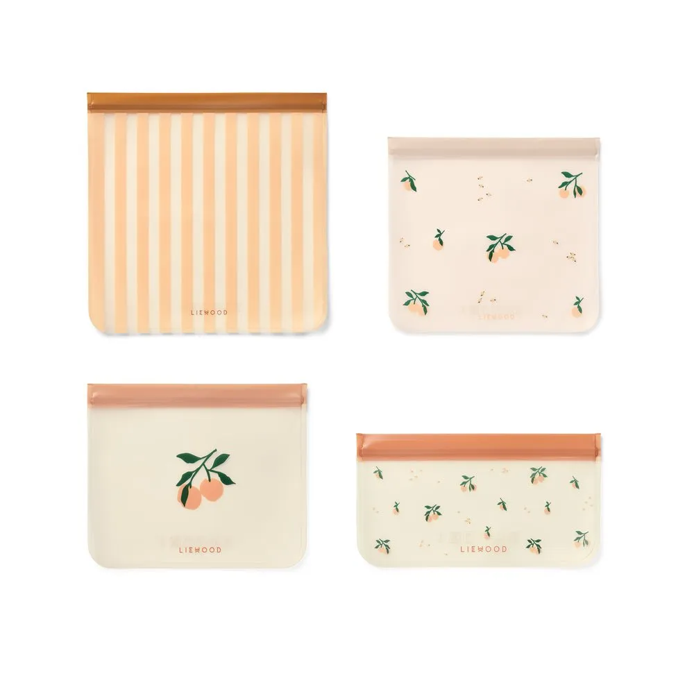 Liewood: Clive Reusable Travel/Storage Bags 4-Pack - Peach / Seashell