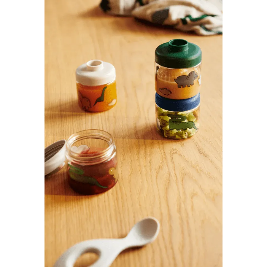 Liewood: Dominique Baby Food Boxes 4-Pack Dinosaur / Mist