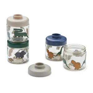 Liewood: Dominique Baby Food Boxes 4-Pack Dinosaur / Mist