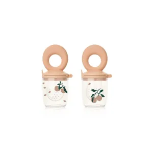 Liewood: Miranda Printed Food Feeder 2-Pack - Peach / Sea Shell