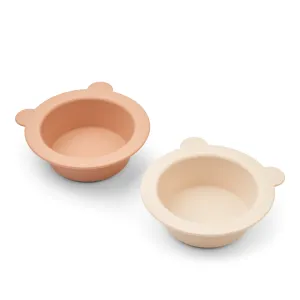 Liewood: Peony Suction Bowl 2-Pack - Tuscany Rose / Apple Blossom