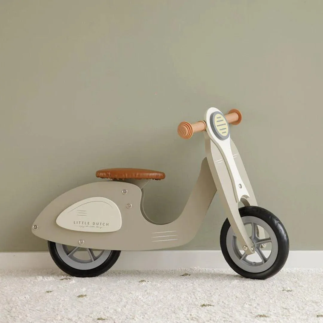 Little Dutch: Wooden Scooter Olive