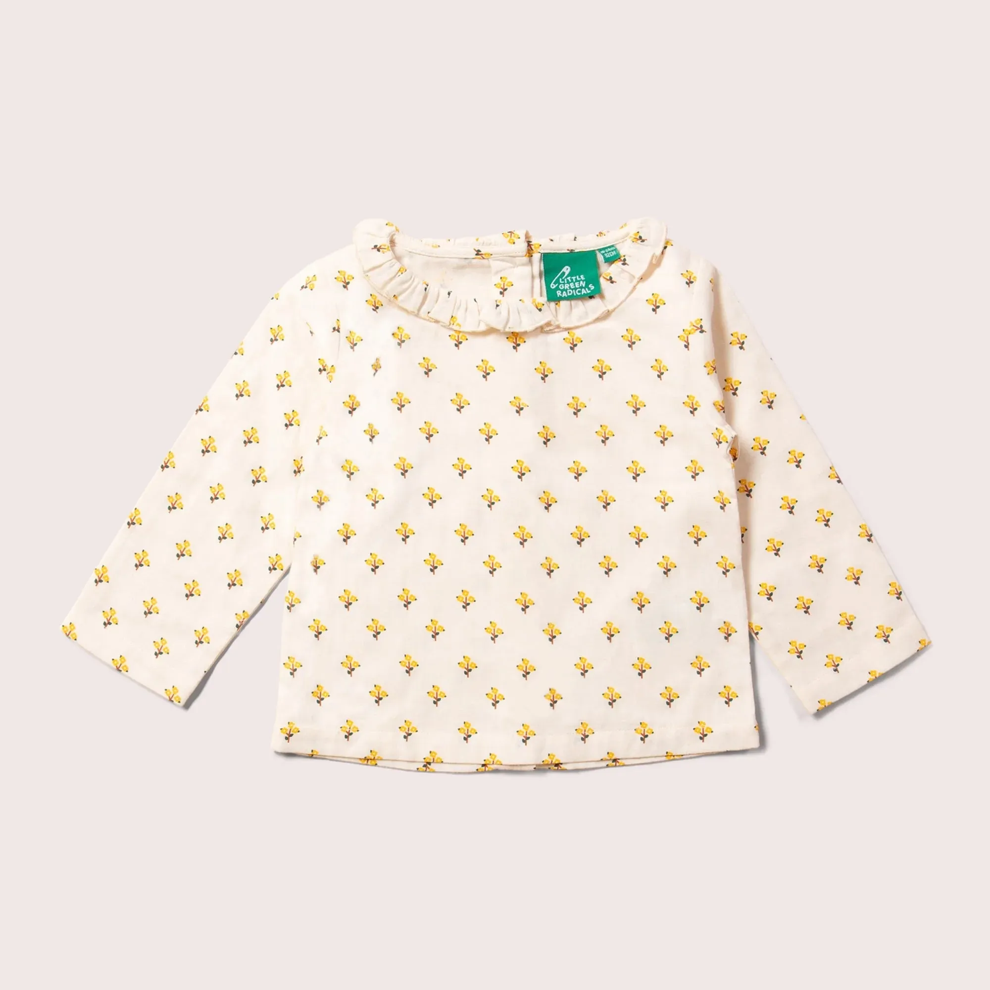 Little Green Radicals: Golden Flowers Frill Collar Classic Blouse