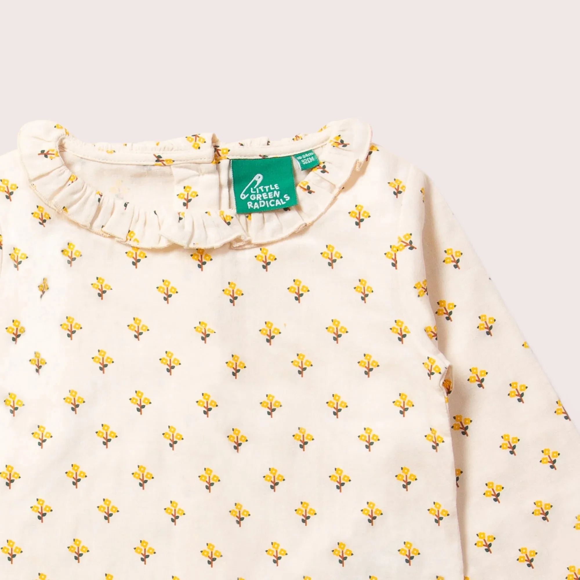Little Green Radicals: Golden Flowers Frill Collar Classic Blouse