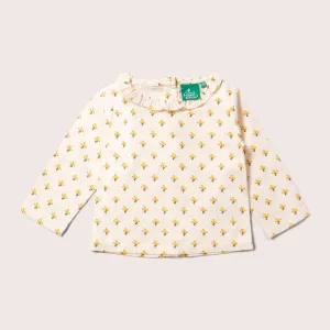 Little Green Radicals: Golden Flowers Frill Collar Classic Blouse