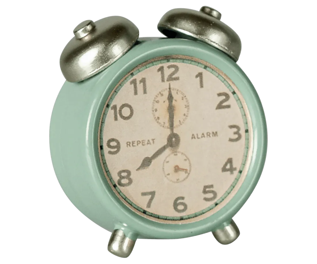 Maileg: Alarm clock, Mouse - Mint