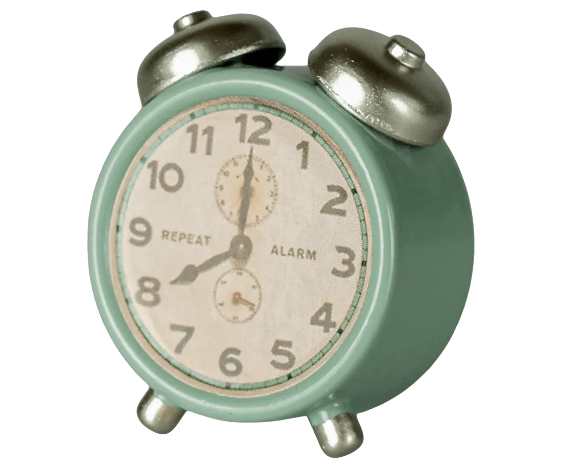 Maileg: Alarm clock, Mouse - Mint